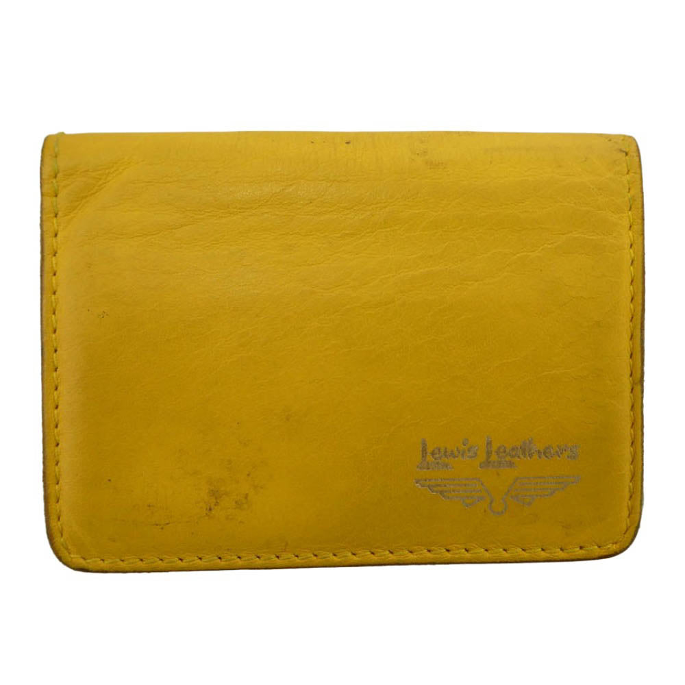 Lewis Leathers ルイスレザー Leather card case ホースハイド レザー カードケース 名刺入れ イエロー系【中古】