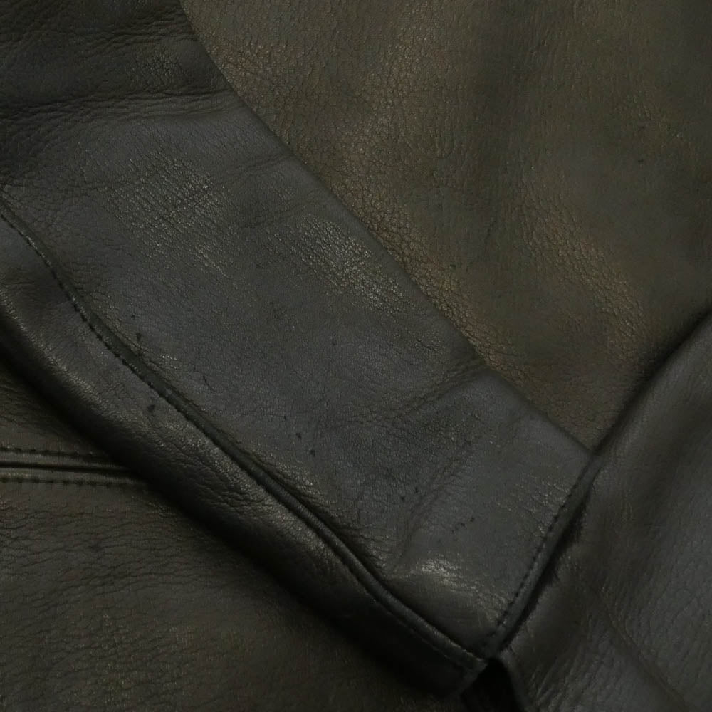 Lewis Leathers ルイスレザー 391T × The REAL McCOY'S リアルマッコイズ LIGHTNING DEERSKIN ライトニング ディアスキン ライダース ジャケット ブラック系 34【中古】