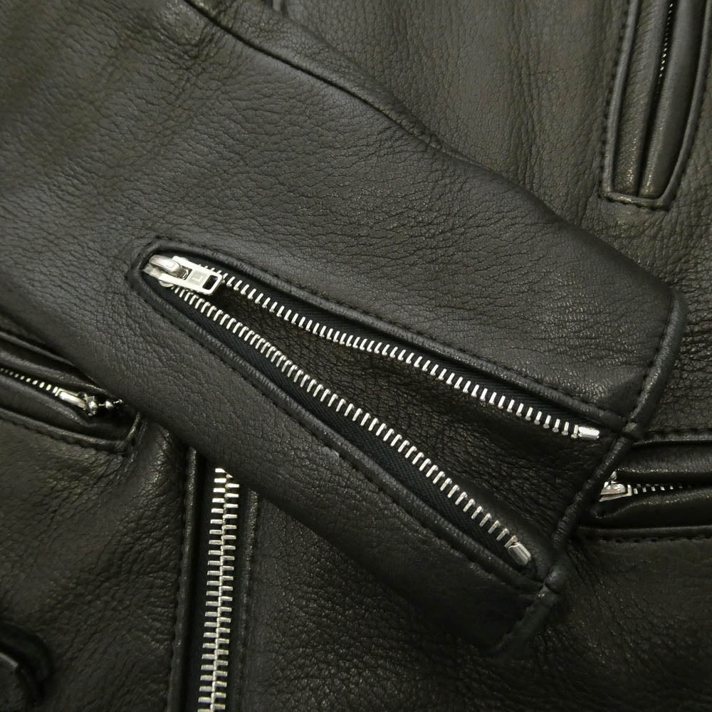 Lewis Leathers ルイスレザー 391T × The REAL McCOY'S リアルマッコイズ LIGHTNING DEERSKIN ライトニング ディアスキン ライダース ジャケット ブラック系 34【中古】