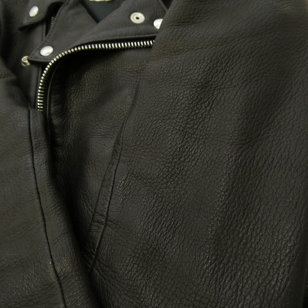 Lewis Leathers ルイスレザー 391T × The REAL McCOY'S リアルマッコイズ LIGHTNING DEERSKIN ライトニング ディアスキン ライダース ジャケット ブラック系 34【中古】