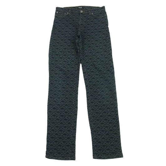 DOLCE&GABBANA ドルチェアンドガッバーナ D&G ロゴ 総柄 デニム パンツ インディゴブルー系 サイズ表記なし【中古】