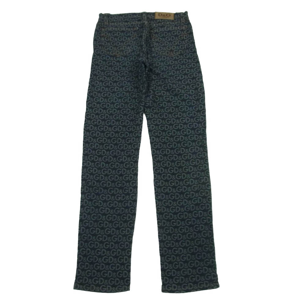 DOLCE&GABBANA ドルチェアンドガッバーナ D&G ロゴ 総柄 デニム パンツ インディゴブルー系 サイズ表記なし【中古】