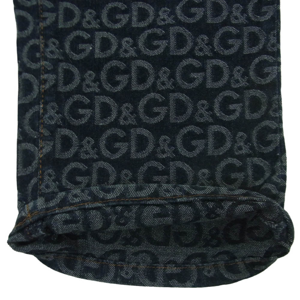 DOLCE&GABBANA ドルチェアンドガッバーナ D&G ロゴ 総柄 デニム パンツ インディゴブルー系 サイズ表記なし【中古】