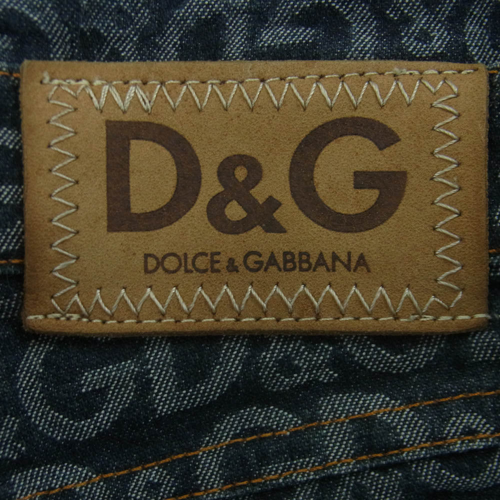 DOLCE&GABBANA ドルチェアンドガッバーナ D&G ロゴ 総柄 デニム パンツ インディゴブルー系 サイズ表記なし【中古】
