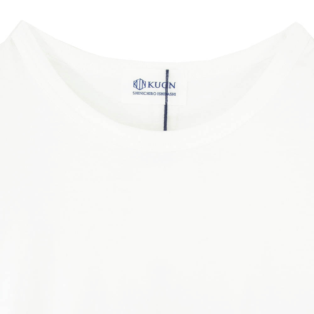KUON クオン 143CS062500 ZIGZAG PRINTED LONG SLEEVE T-SHIRT ジグザグプリント 長袖 Tシャツ ホワイト系 XL【極上美品】【中古】