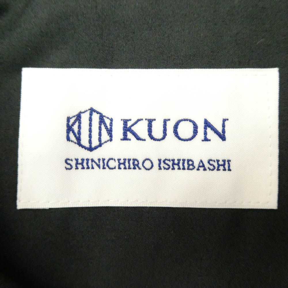 KUON クオン 114SH051313 Kite Shirt S/S パターン切替 半袖 シャツ ブラック系 グレー系 L【極上美品】【中古】