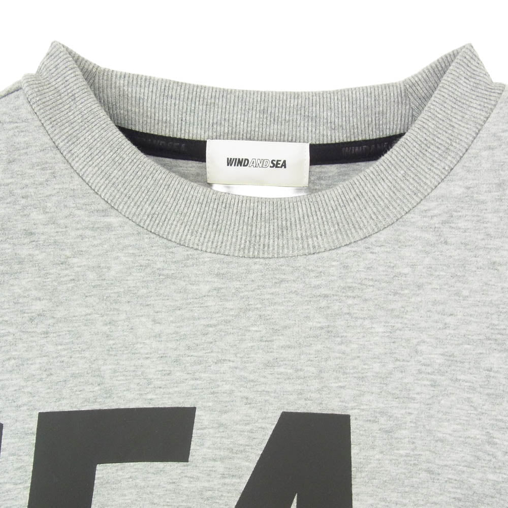 WIND AND SEA ウィンダンシー 26SS WDS-O-CLN-26-Q1-CS-02 RELAXED FIT CREWNECK PONTE SWEATSHIRT ロゴプリント クルーネックスウェットシャツ トレーナー グレー系 M【極上美品】【中古】