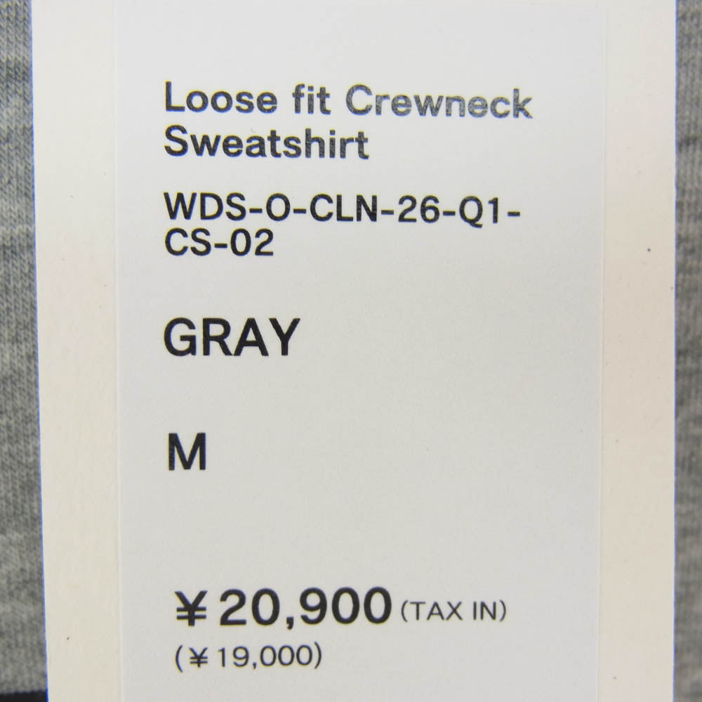 WIND AND SEA ウィンダンシー 26SS WDS-O-CLN-26-Q1-CS-02 RELAXED FIT CREWNECK PONTE SWEATSHIRT ロゴプリント クルーネックスウェットシャツ トレーナー グレー系 M【極上美品】【中古】