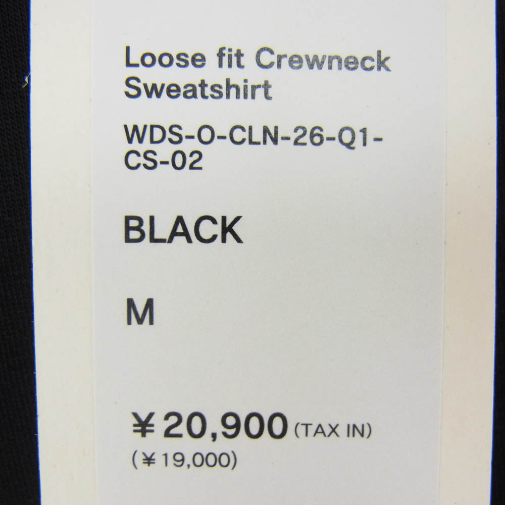 WIND AND SEA ウィンダンシー 26SS WDS-O-CLN-26-Q1-CS-02 RELAXED FIT CREWNECK PONTE SWEATSHIRT ロゴプリント クルーネックスウェットシャツ トレーナー ブラック系 M【極上美品】【中古】