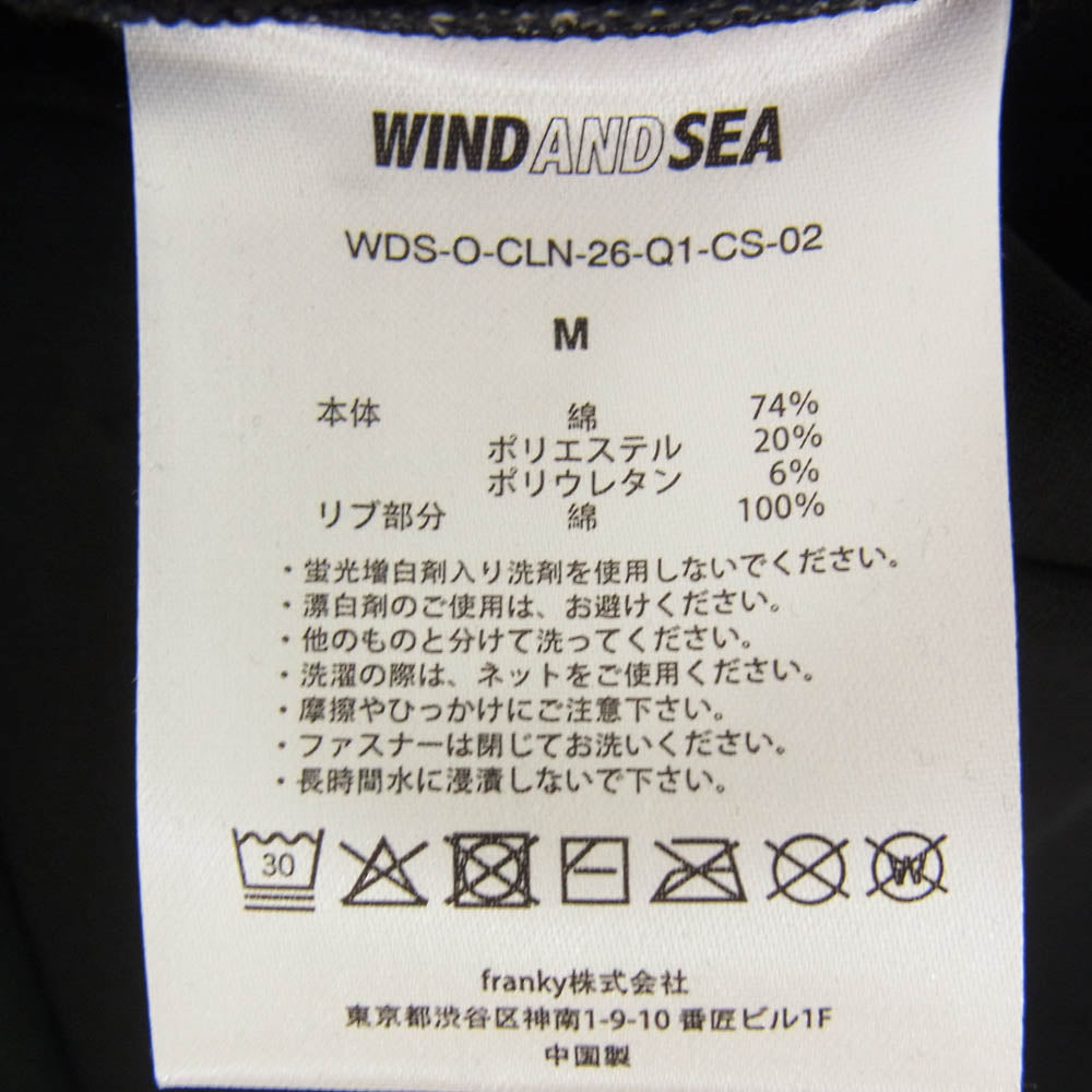 WIND AND SEA ウィンダンシー 26SS WDS-O-CLN-26-Q1-CS-02 RELAXED FIT CREWNECK PONTE SWEATSHIRT ロゴプリント クルーネックスウェットシャツ トレーナー ブラック系 M【極上美品】【中古】