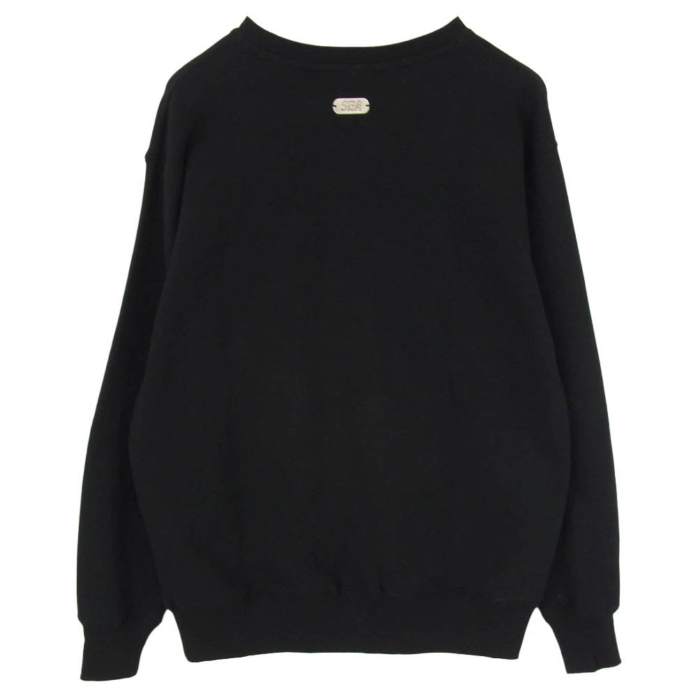 WIND AND SEA ウィンダンシー 25AW WDS-O-CLCS-25-Q3-CS-01 METALLIC CREWNECK メタリック ロゴプリント クルーネックスウェットシャツ トレーナー ブラック系 M【極上美品】【中古】
