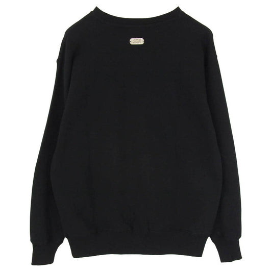 WIND AND SEA ウィンダンシー 25AW WDS-O-CLCS-25-Q3-CS-01 METALLIC CREWNECK メタリック ロゴプリント クルーネックスウェットシャツ トレーナー ブラック系 M【極上美品】【中古】