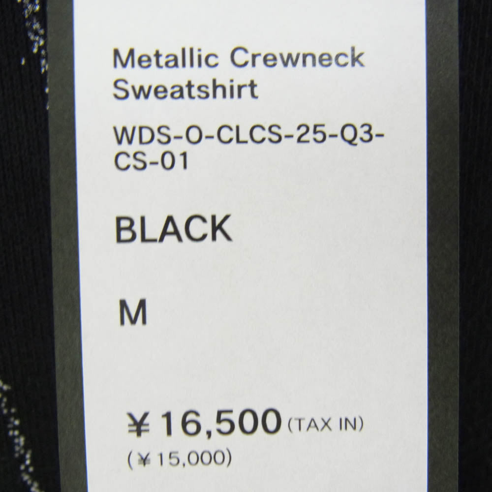 WIND AND SEA ウィンダンシー 25AW WDS-O-CLCS-25-Q3-CS-01 METALLIC CREWNECK メタリック ロゴプリント クルーネックスウェットシャツ トレーナー ブラック系 M【極上美品】【中古】
