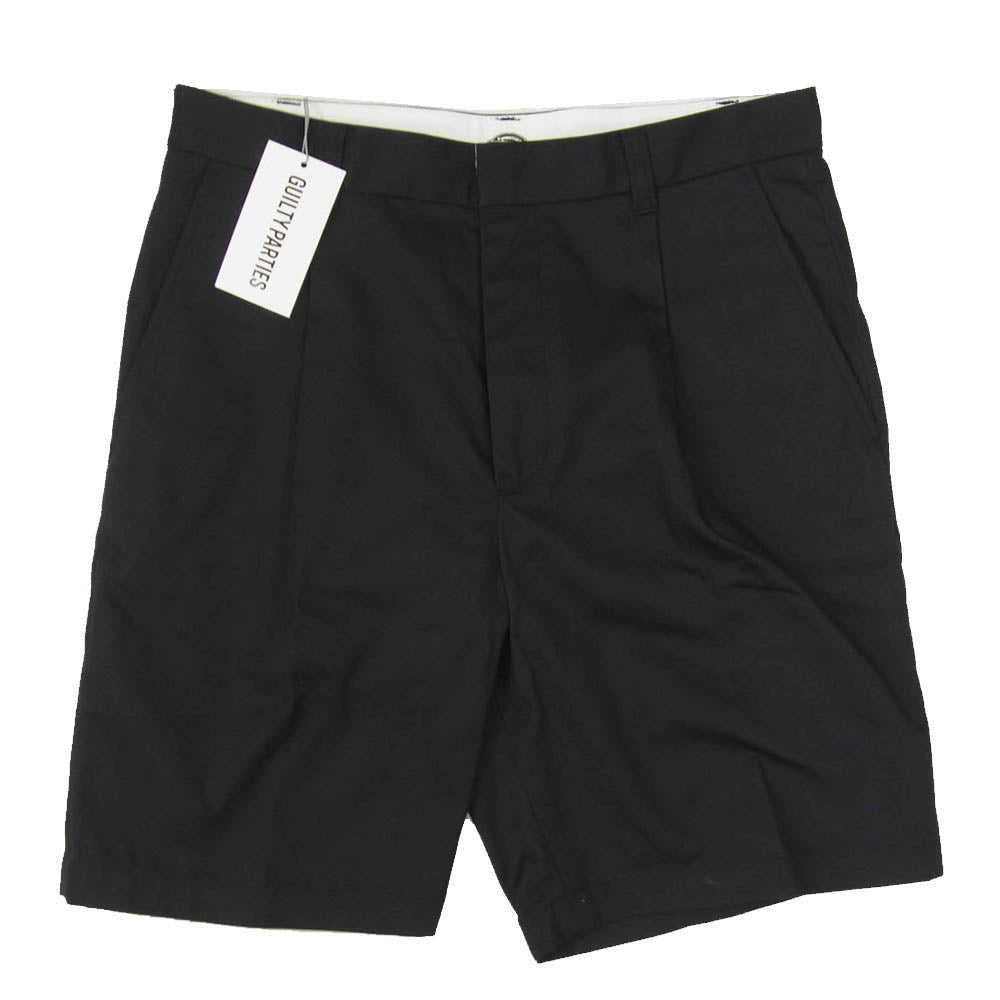 WACKO MARIA ワコマリア 25SS 25SS-WMP-DC02 × DICKIES PLEATED SHORT TROUSERS プリーツ ショート トラウザーズ パンツ ブラック系 S【新古品】【未使用】【中古】