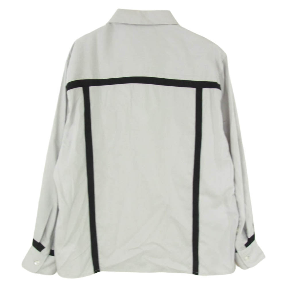 WACKO MARIA ワコマリア 24AW 24FW-WMS-OC09 SWITCHING OPEN COLLAR SHIRT スイッチング 長袖 開襟 オープンカラー シャツ グレー系 S【新古品】【未使用】【中古】