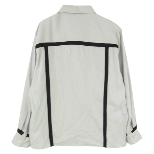 WACKO MARIA ワコマリア 24AW 24FW-WMS-OC09 SWITCHING OPEN COLLAR SHIRT スイッチング 長袖 開襟 オープンカラー シャツ グレー系 S【新古品】【未使用】【中古】