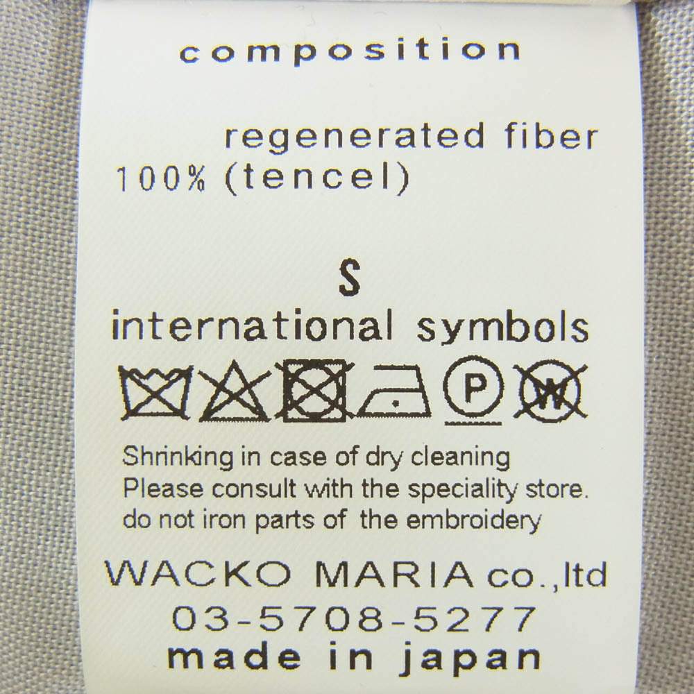 WACKO MARIA ワコマリア 24AW 24FW-WMS-OC09 SWITCHING OPEN COLLAR SHIRT スイッチング 長袖 開襟 オープンカラー シャツ グレー系 S【新古品】【未使用】【中古】