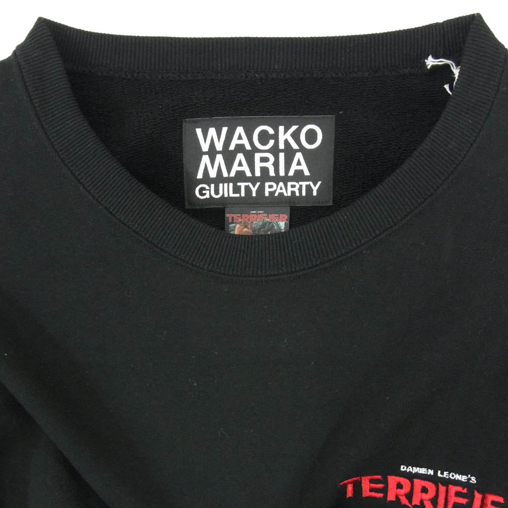 WACKO MARIA ワコマリア 25AW TERRIFIER-WM-SS08 × TERRIFIER HEAVY WEIGHT SWEAT SHIRT テリファー ヘビーウェイトスウエット トレーナー ブラック系 M【新古品】【未使用】【中古】