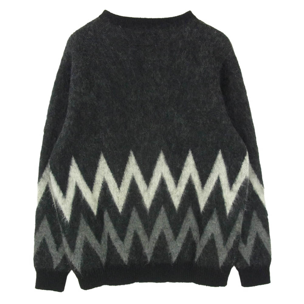 WACKO MARIA ワコマリア 19AW 19FW-WMK-KN11 ZIGZAG MOHAIR CREW NECK SWEATER ジグザグ モヘア クルーネック セーター ニット ブラック系 L【新古品】【未使用】【中古】