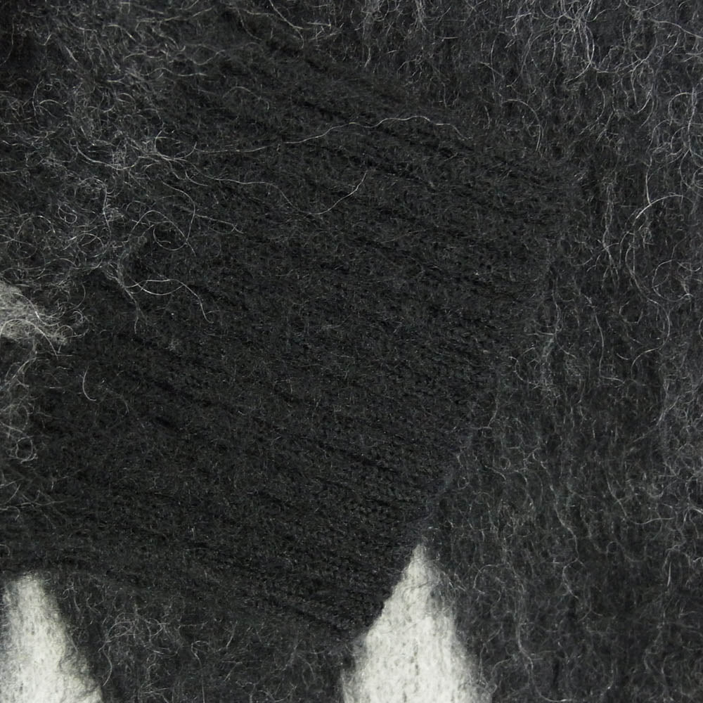 WACKO MARIA ワコマリア 19AW 19FW-WMK-KN11 ZIGZAG MOHAIR CREW NECK SWEATER ジグザグ モヘア クルーネック セーター ニット ブラック系 L【新古品】【未使用】【中古】