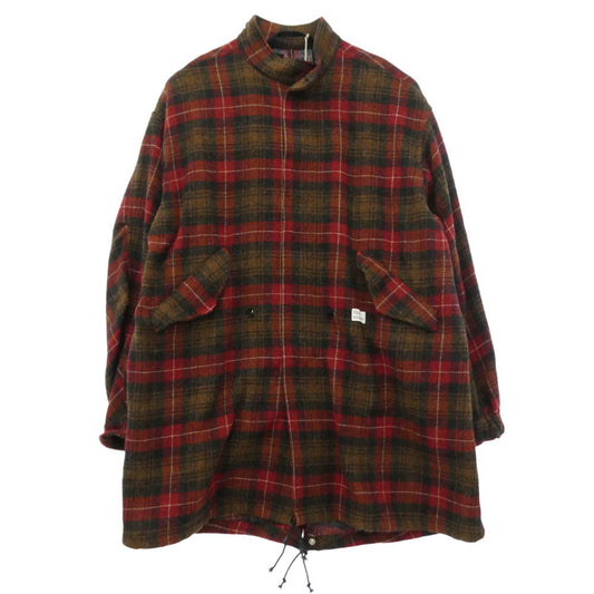 BEDWIN & THE HEARTBREAKERS ベドウィンアンドザハートブレイカーズ 23AW 23AB5602 WOOL TYPE M-65 MILITARY COAT MOON社製 シェットランドウール生地 フィッシュテール モッズコート レッド系 3【極上美品】【中古】