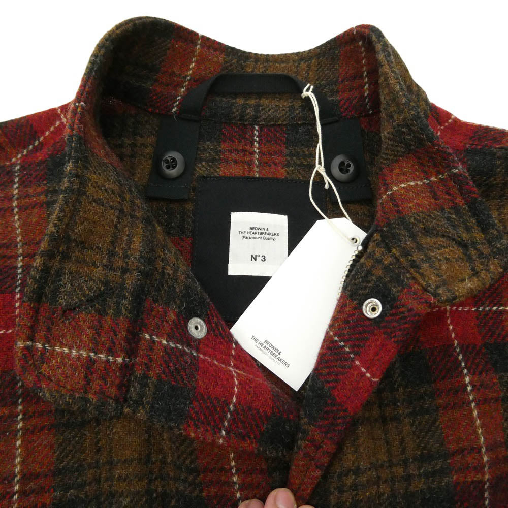 BEDWIN & THE HEARTBREAKERS ベドウィンアンドザハートブレイカーズ 23AW 23AB5602 WOOL TYPE M-65 MILITARY COAT MOON社製 シェットランドウール生地 フィッシュテール モッズコート レッド系 3【極上美品】【中古】