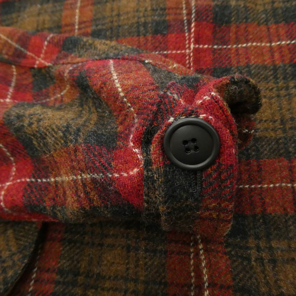 BEDWIN & THE HEARTBREAKERS ベドウィンアンドザハートブレイカーズ 23AW 23AB5602 WOOL TYPE M-65 MILITARY COAT MOON社製 シェットランドウール生地 フィッシュテール モッズコート レッド系 3【極上美品】【中古】