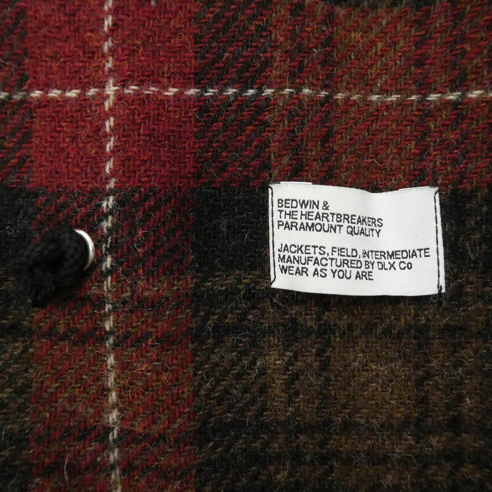 BEDWIN & THE HEARTBREAKERS ベドウィンアンドザハートブレイカーズ 23AW 23AB5602 WOOL TYPE M-65 MILITARY COAT MOON社製 シェットランドウール生地 フィッシュテール モッズコート レッド系 3【極上美品】【中古】