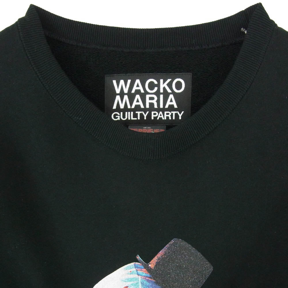 WACKO MARIA ワコマリア 25AW TERRIFIER-WM-SS06 ×Terrifier Heavy Weight Sweat Shirt テリファー ヘビー ウェイト スウェット シャツ トレーナー ブラック系 M【新古品】【未使用】【中古】