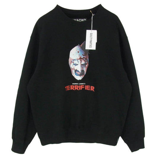 WACKO MARIA ワコマリア 25AW TERRIFIER-WM-SS06 ×Terrifier Heavy Weight Sweat Shirt テリファー ヘビー ウェイト スウェット シャツ トレーナー ブラック系 L【新古品】【未使用】【中古】