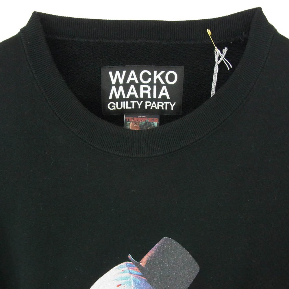 WACKO MARIA ワコマリア 25AW TERRIFIER-WM-SS06 ×Terrifier Heavy Weight Sweat Shirt テリファー ヘビー ウェイト スウェット シャツ トレーナー ブラック系 L【新古品】【未使用】【中古】