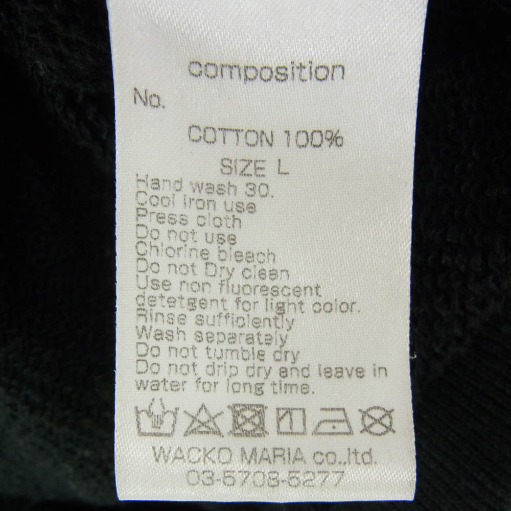 WACKO MARIA ワコマリア 25AW TERRIFIER-WM-SS06 ×Terrifier Heavy Weight Sweat Shirt テリファー ヘビー ウェイト スウェット シャツ トレーナー ブラック系 L【新古品】【未使用】【中古】