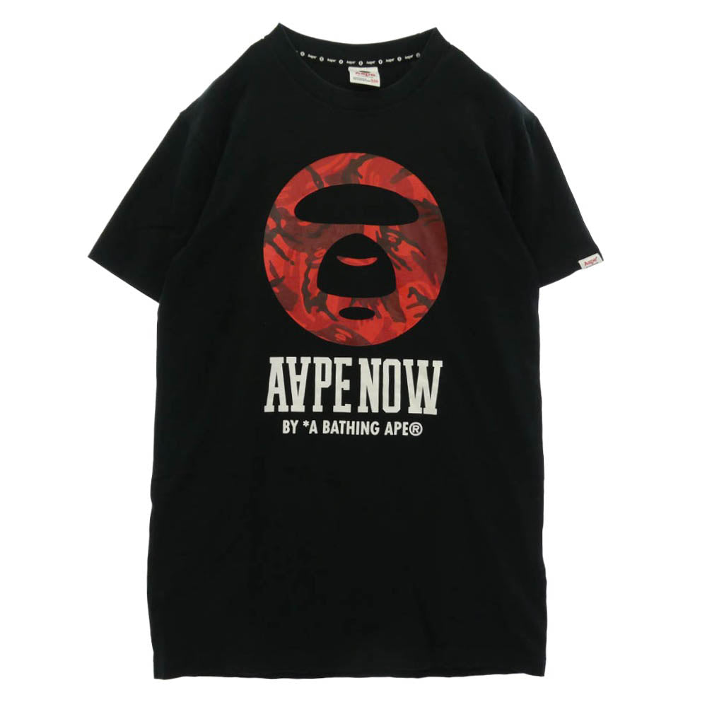 A BATHING APE アベイシングエイプ AAPTNFG2510XX Aape カモフラージュ ムーンフェイス 猿迷彩 サルカモ ロゴ プリント Tシャツ 半袖 カットソー【中古】