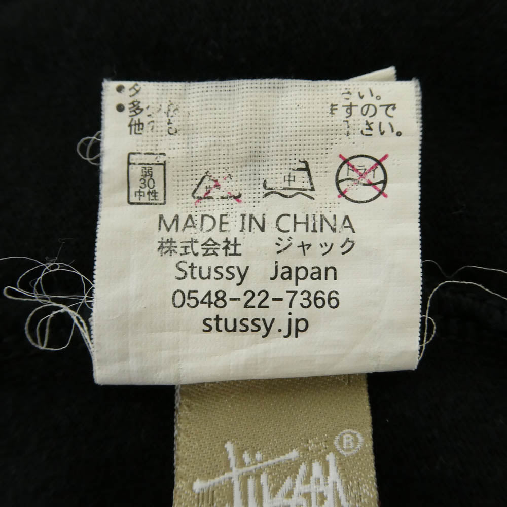 STUSSY ステューシー 90s OLD USA製 No.4 ラスタカラー ロゴ プリント Tシャツ 半袖 カットソー ブラック系 S【中古】
