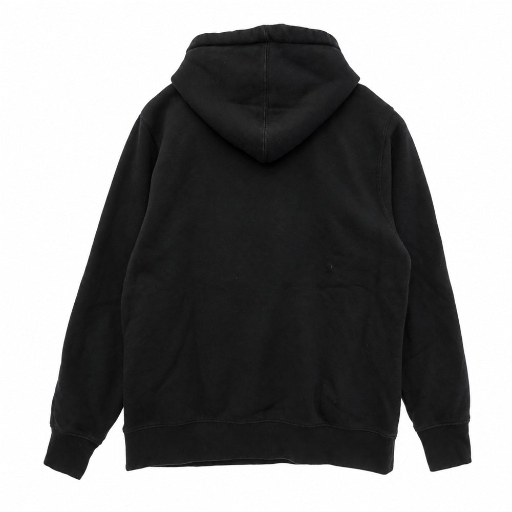 STUSSY ステューシー USA製 S ワッペン ロゴ プルオーバー スウェット パーカー ブラック系 S【中古】