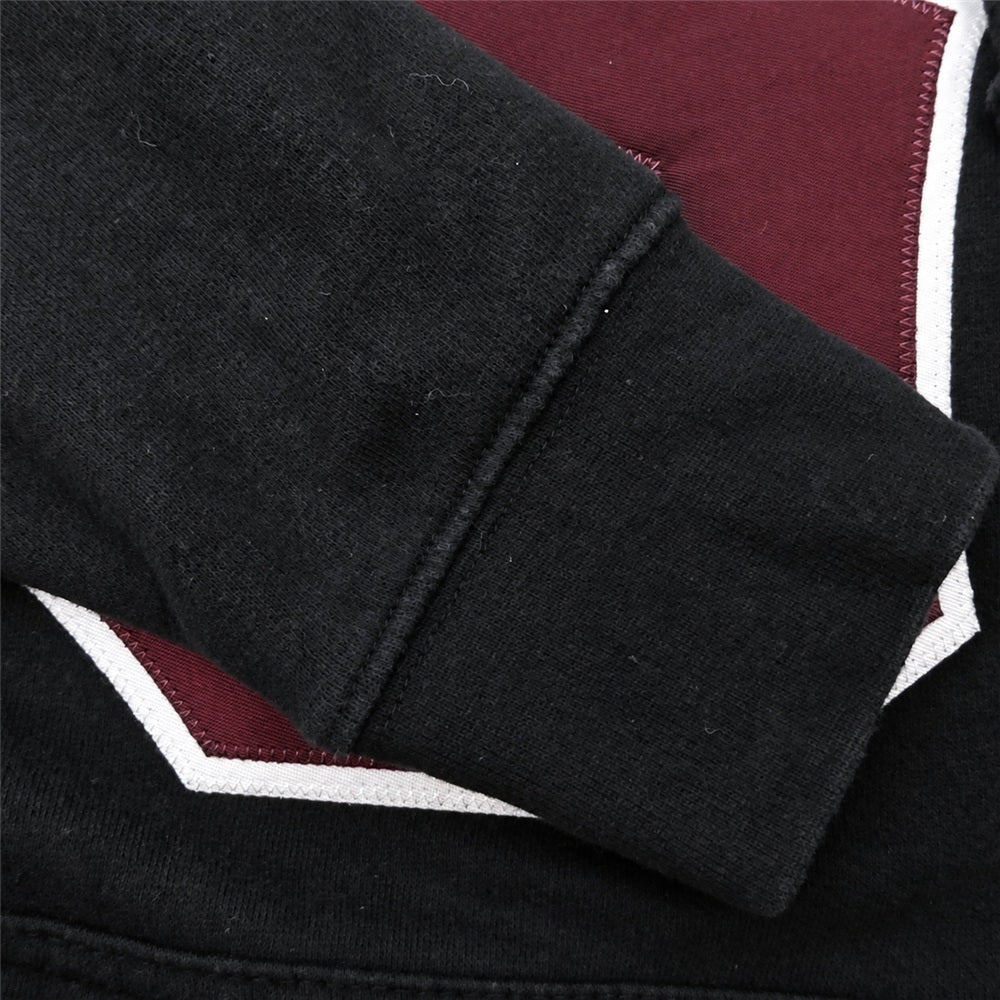 STUSSY ステューシー USA製 S ワッペン ロゴ プルオーバー スウェット パーカー ブラック系 S【中古】
