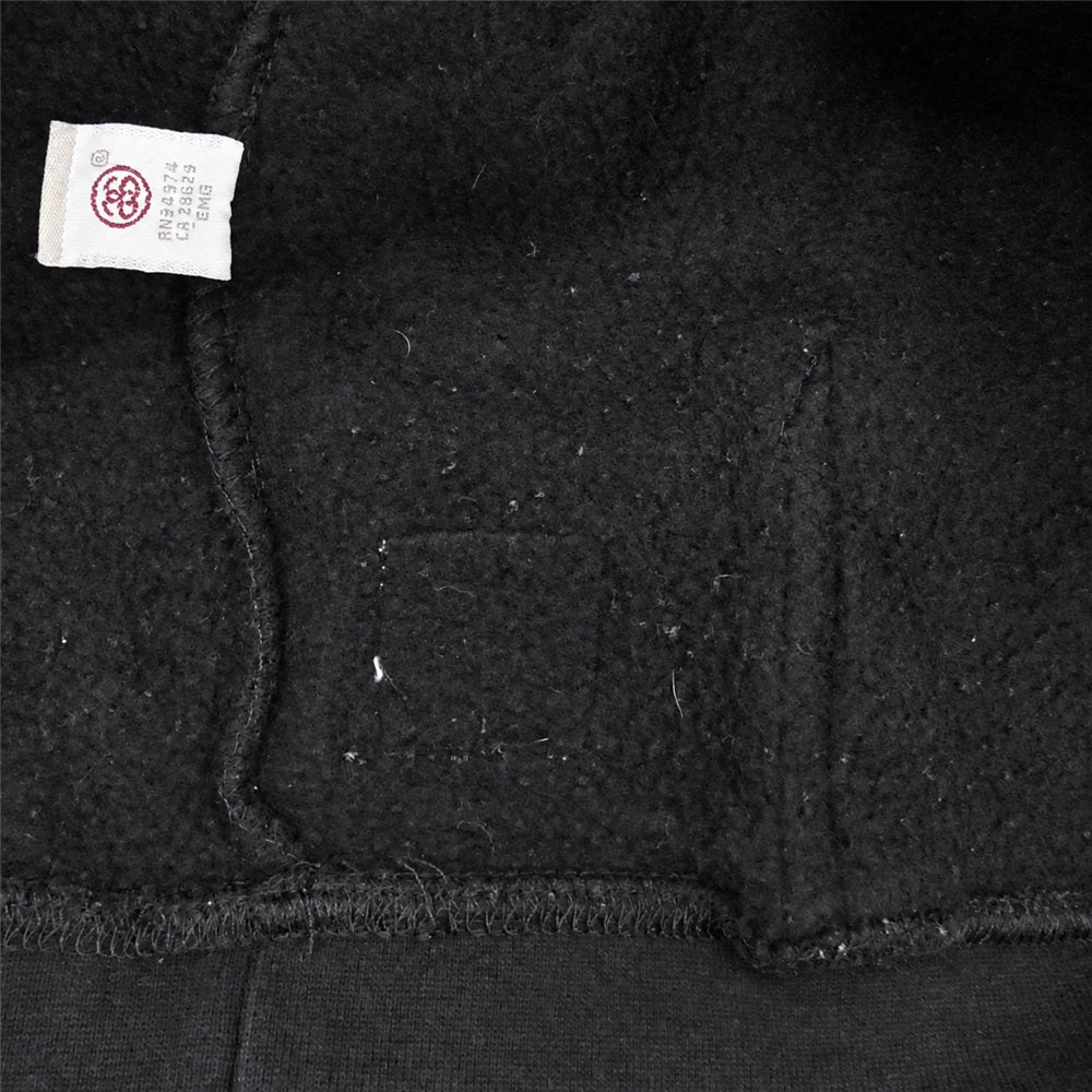 STUSSY ステューシー USA製 S ワッペン ロゴ プルオーバー スウェット パーカー ブラック系 S【中古】
