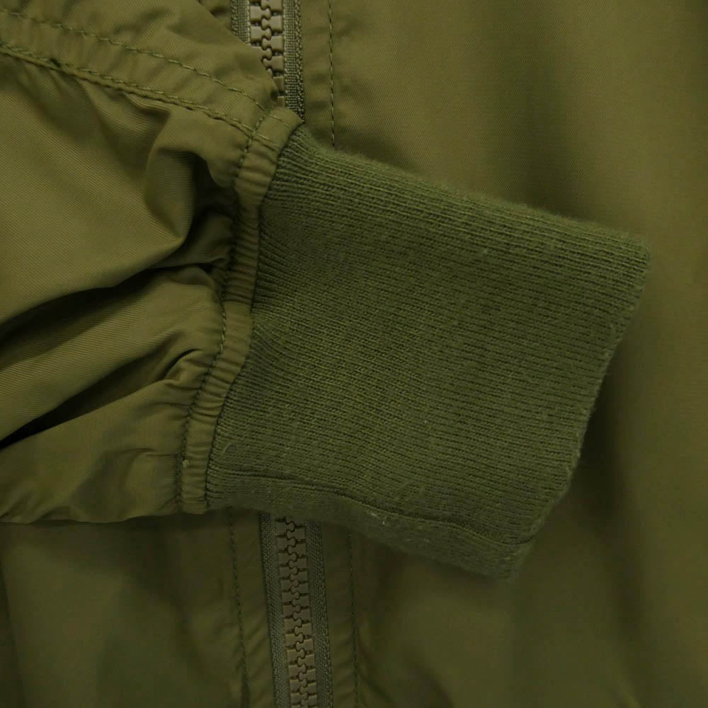 A BATHING APE アベイシングエイプ 001GDE201009X ナイロン 両袖 アーム ロゴ プリント MA-1 タイプ フライト ナイロン ジャケット ブルゾン カーキ系 M【中古】