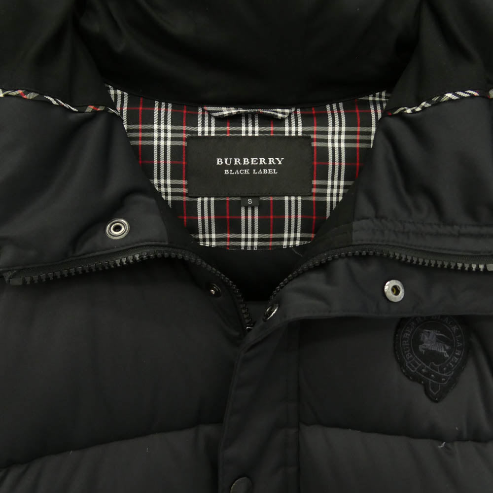 BURBERRY BLACK LABEL バーバリーブラックレーベル BMP21-319-09 ホースマーク ワッペン ロゴ ダウン ジャケット ブラック系 S【中古】