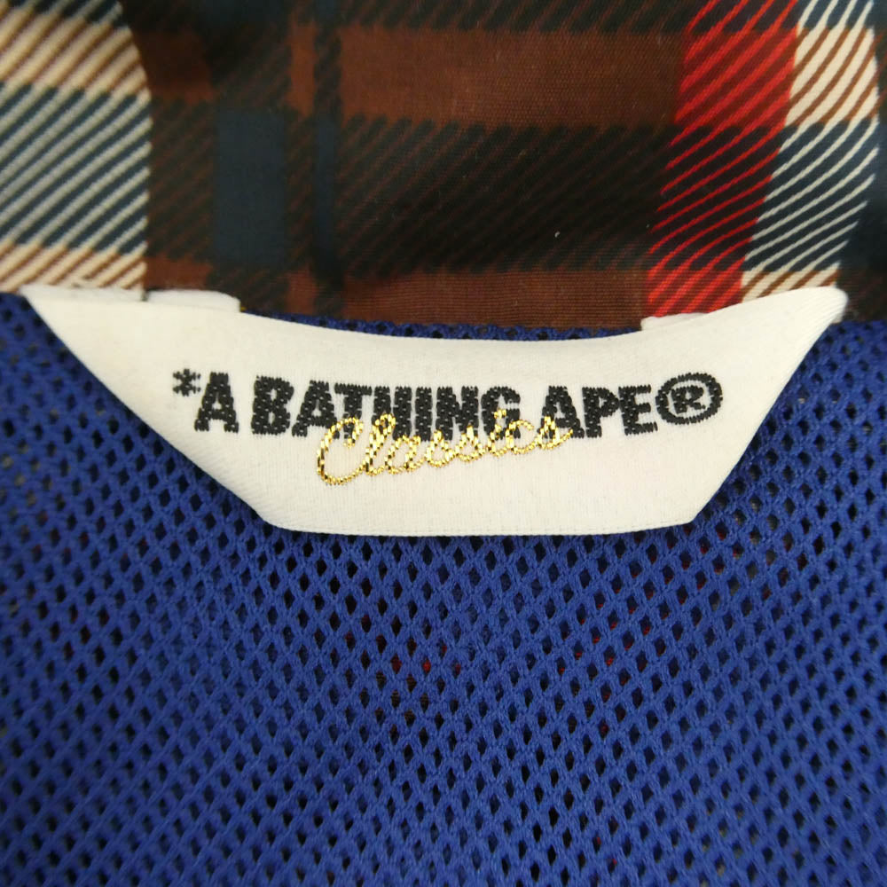 A BATHING APE アベイシングエイプ チェック柄 ナイロン センターロゴ 刺繍 スノボ ジャケト フーデッド ジャケット マルチカラー系 S【中古】