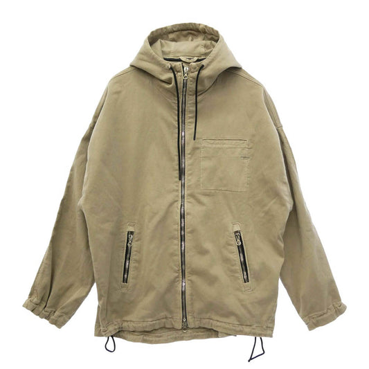 DIESEL ディーゼル A09757 D-HENNES JOGG フーデッド ジョグ デニム ストレッチ ジャージ ジップアップ ジャケット ベージュ系 M【中古】