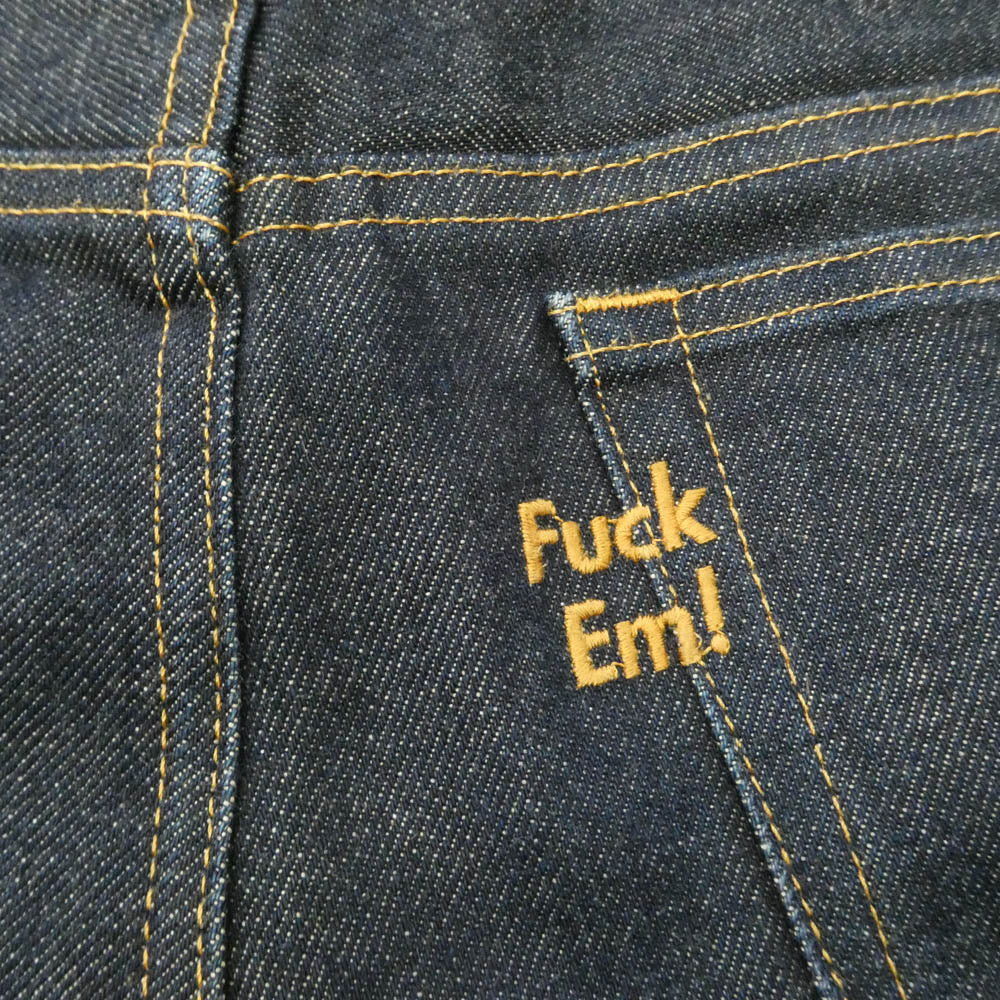 Supreme シュプリーム A.P.C. アーペーセー 09AW × A.P.C New Standard Jean Fuck Em アーペーセー 着脱可 ロゴピン付 刺繍 スタンダード デニム パンツ インディゴブルー系 29【美品】【中古】