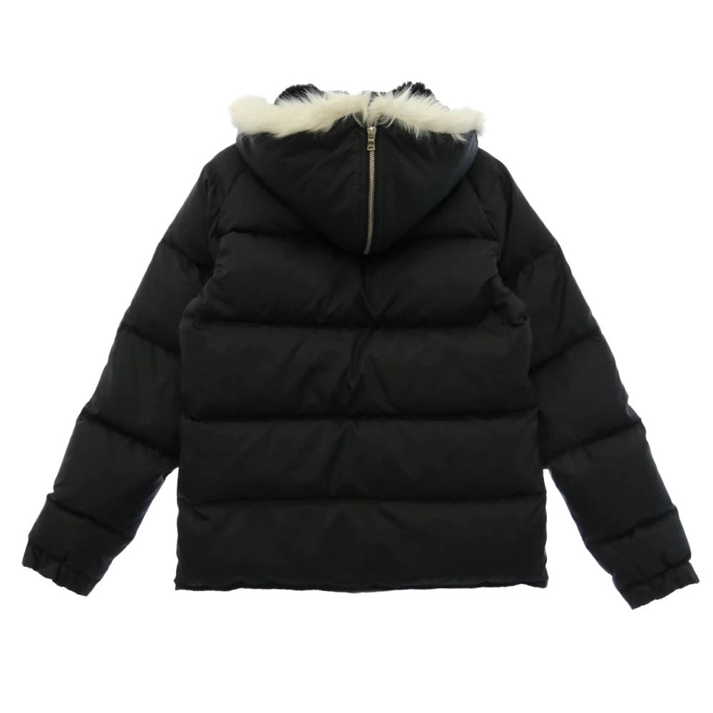 A BATHING APE アベイシングエイプ PEEL SLOWLY AND SEE ピール スローリー アンド シー 中綿 着脱可 ファーフード フーディー ジップ ナイロン ジャケット ブラック系 TALL【中古】