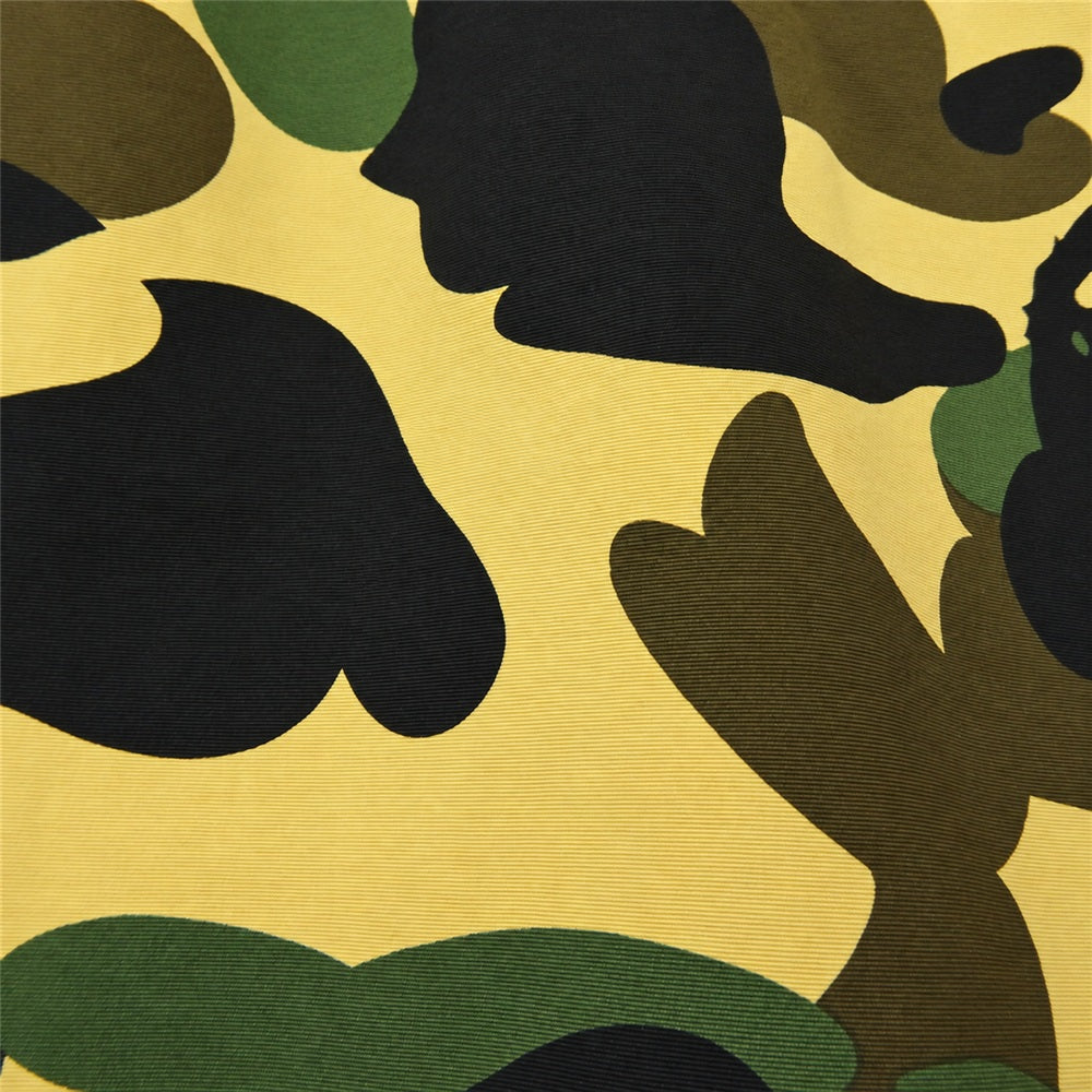 A BATHING APE アベイシングエイプ 90s 00s 1ST CAMO NYLON ANORAK HOODIE ファースト カモ イエローカモ 猿迷彩 裏ボア フリース ナイロン アノラック パーカー S マルチカラー系 S【中古】