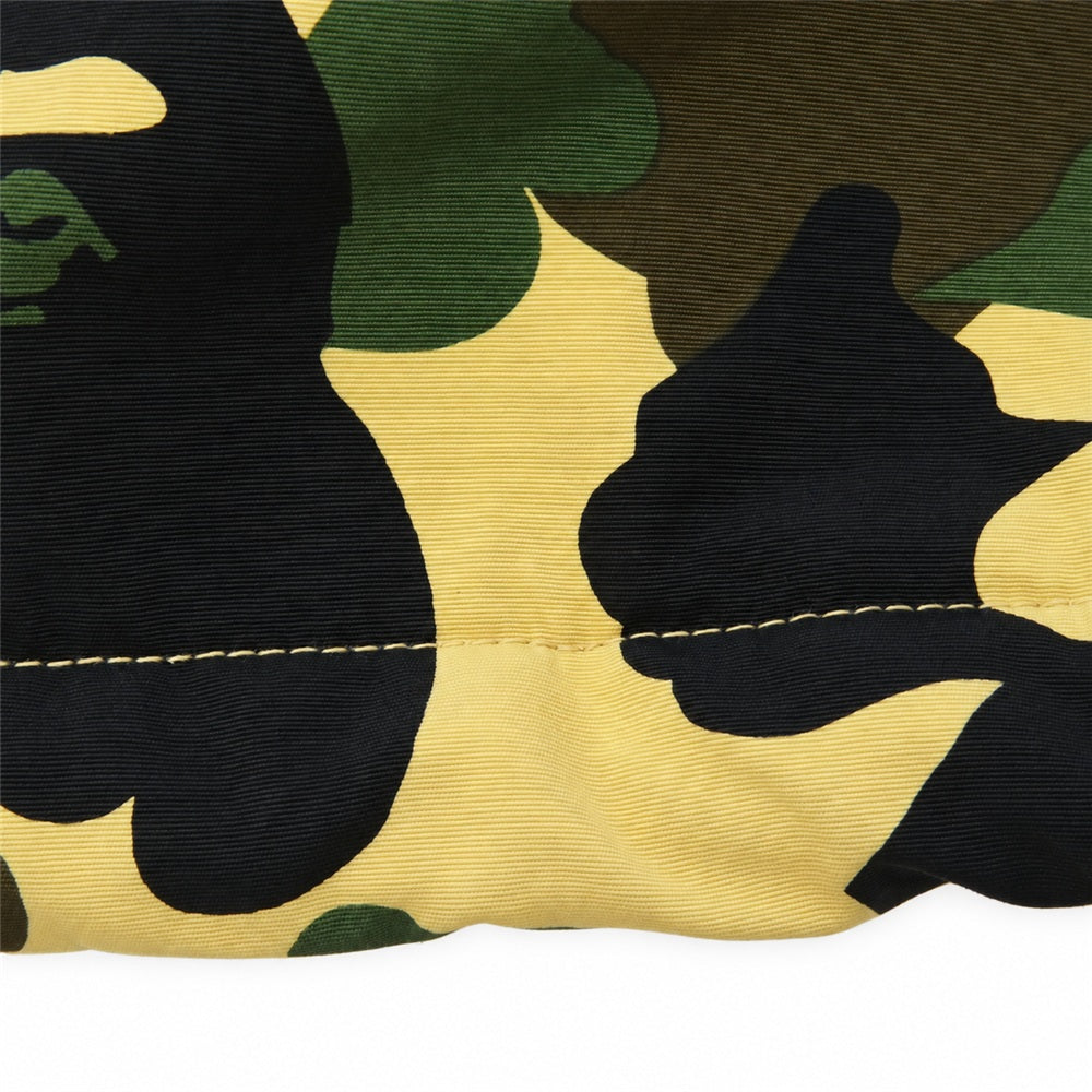 A BATHING APE アベイシングエイプ 90s 00s 1ST CAMO NYLON ANORAK HOODIE ファースト カモ イエローカモ 猿迷彩 裏ボア フリース ナイロン アノラック パーカー S マルチカラー系 S【中古】