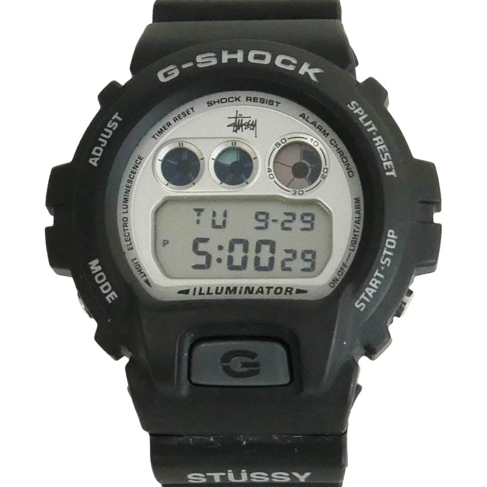 STUSSY ステューシー G-SHOCK ジーショック DW-6900STF-1JR 35th ANNIVERSARY アニバーサリー ウォッチ 初代カラー復刻 腕時計 ブラック系【中古】