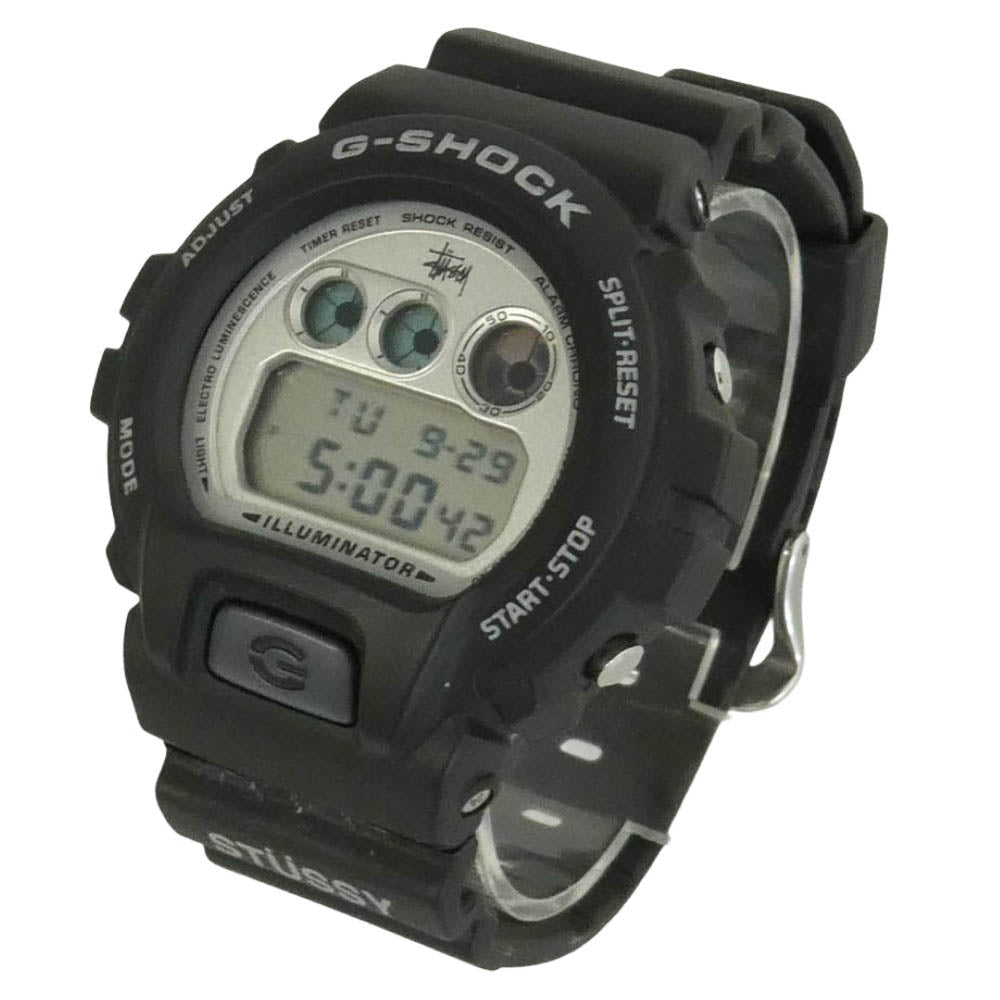 STUSSY ステューシー G-SHOCK ジーショック DW-6900STF-1JR 35th ANNIVERSARY アニバーサリー ウォッチ 初代カラー復刻 腕時計 ブラック系【中古】