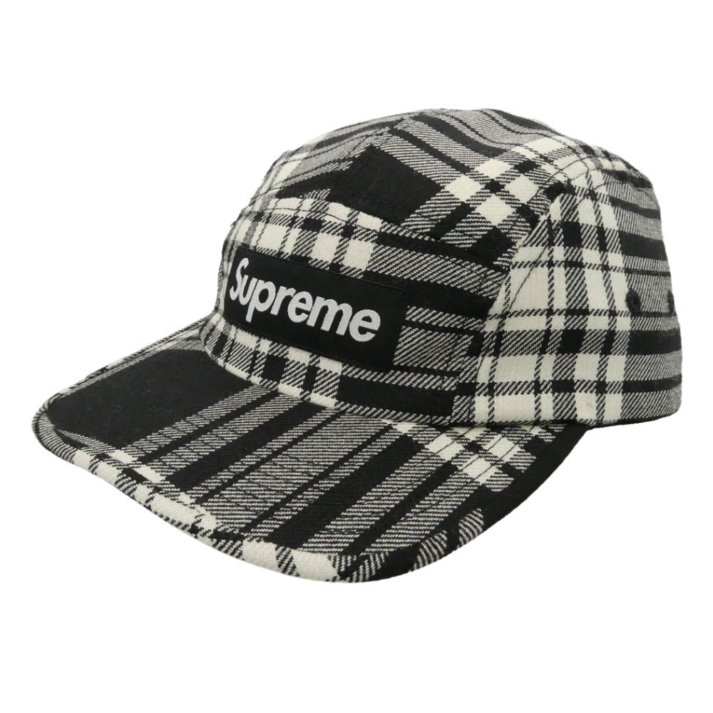 Supreme シュプリーム 25AW Lochcarron Box Logo Camp Cap ロキャロン キャンプ キャップ ボックスロゴ チェック柄 帽子 ブラック系 ホワイト系 58cm【中古】