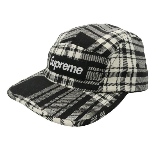 Supreme シュプリーム 25AW Lochcarron Box Logo Camp Cap ロキャロン キャンプ キャップ ボックスロゴ チェック柄 帽子 ブラック系 ホワイト系 58cm【中古】