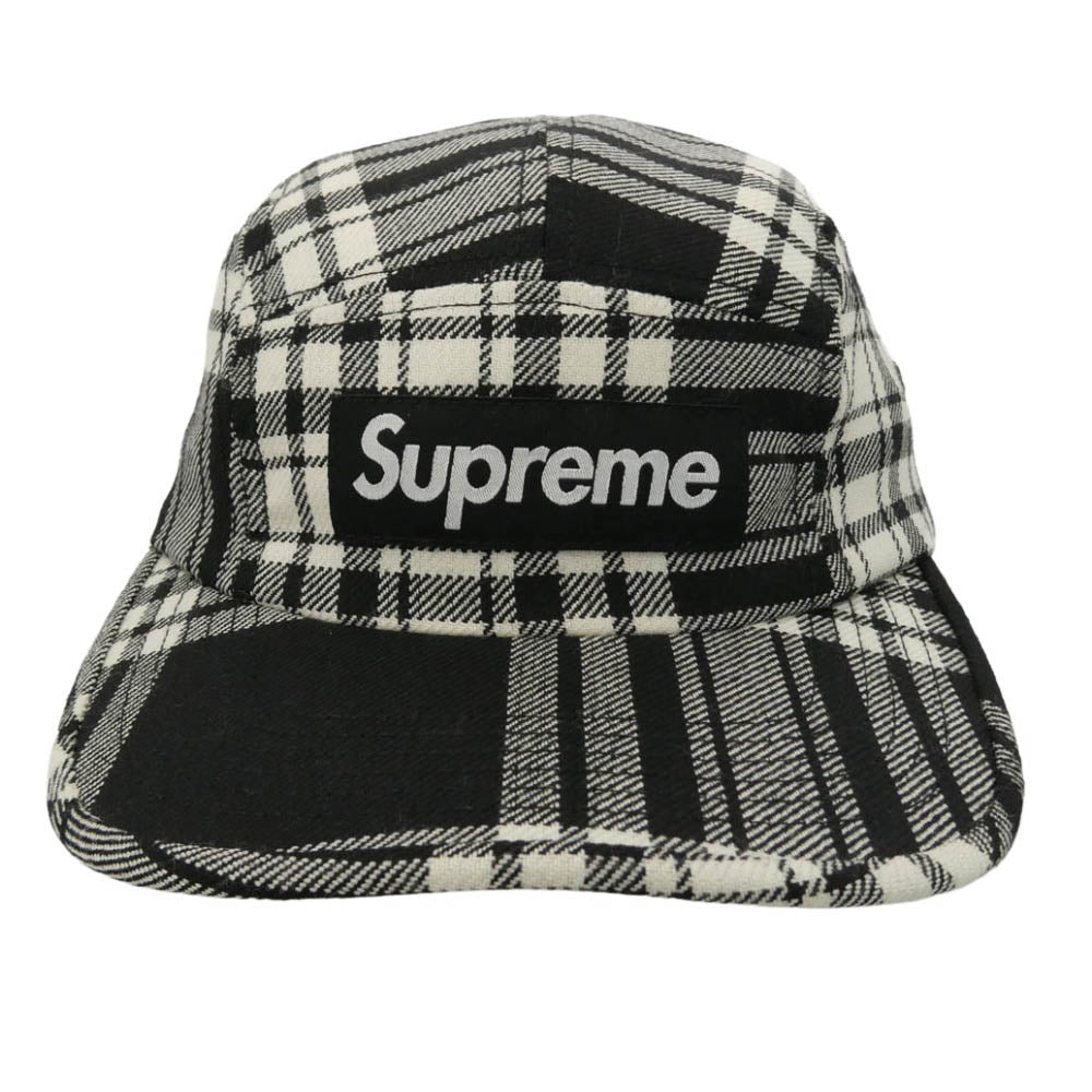 Supreme シュプリーム 25AW Lochcarron Box Logo Camp Cap ロキャロン キャンプ キャップ ボックスロゴ チェック柄 帽子 ブラック系 ホワイト系 58cm【中古】